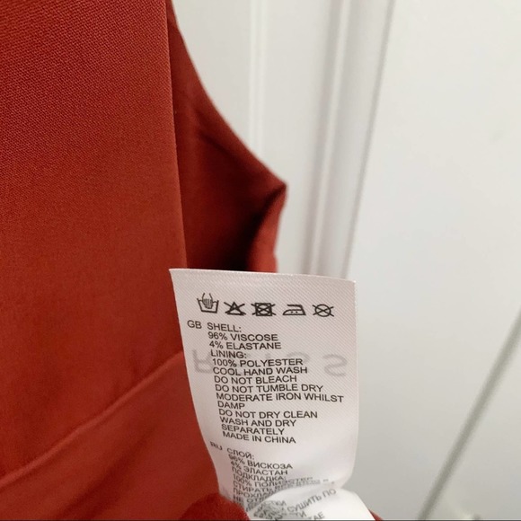 Reiss Gracie Pleat Detailed Midi Dress, Rust - Picture 9 of 11